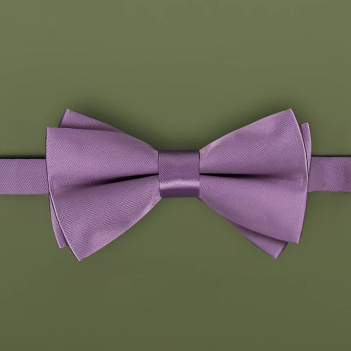 Nœud papillon violet mercerisé de couleur unie pour homme