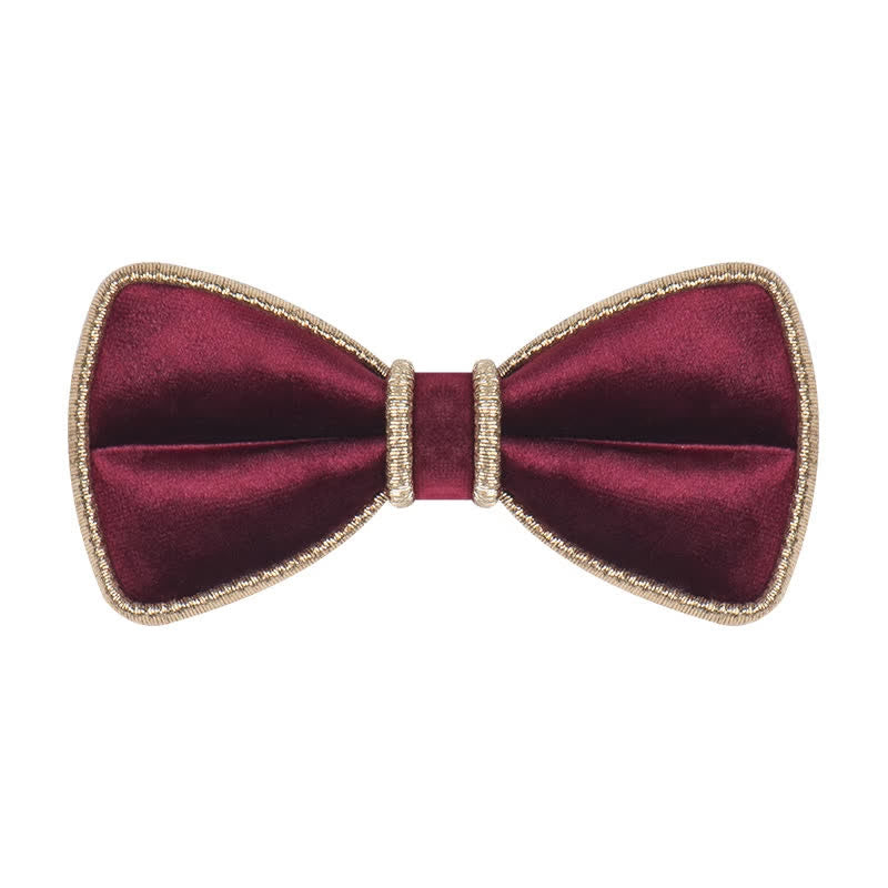 Nœud papillon décoratif en velours pour homme avec bordure scintillante