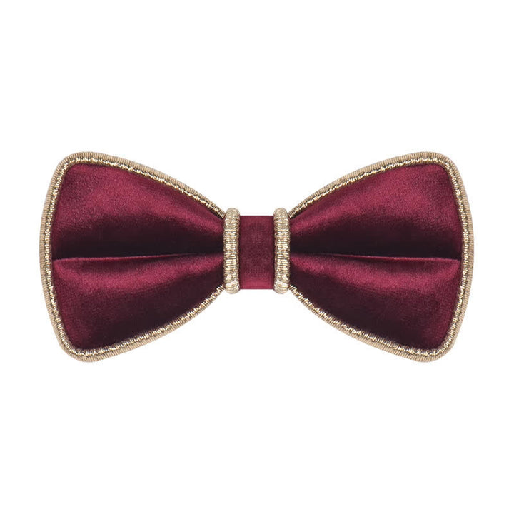 Nœud papillon décoratif en velours pour homme avec bordure scintillante