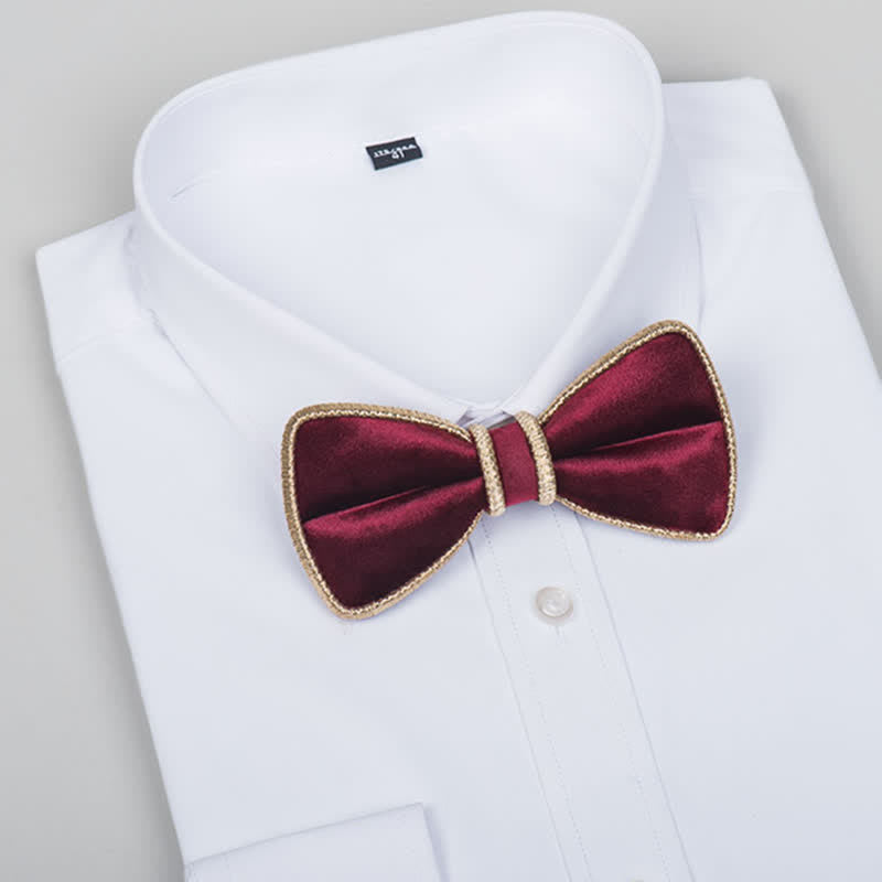 Nœud papillon décoratif en velours pour homme avec bordure scintillante