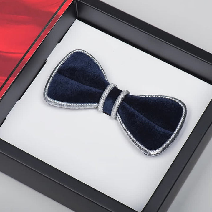 Nœud papillon décoratif en velours pour homme avec bordure scintillante