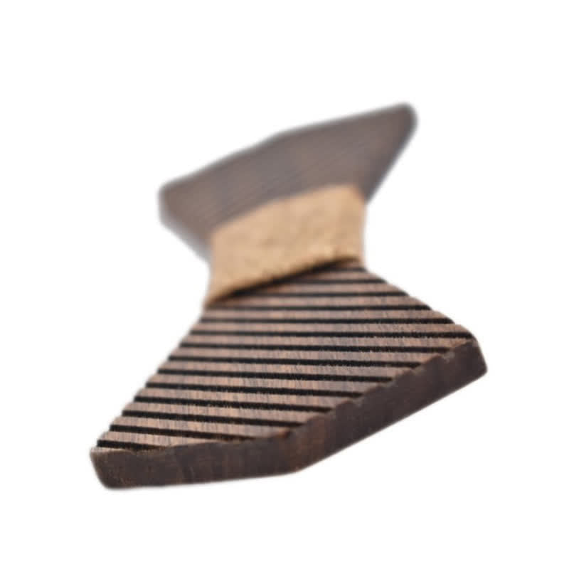 Nœud papillon en bois rayé élégant pour homme en noyer noir