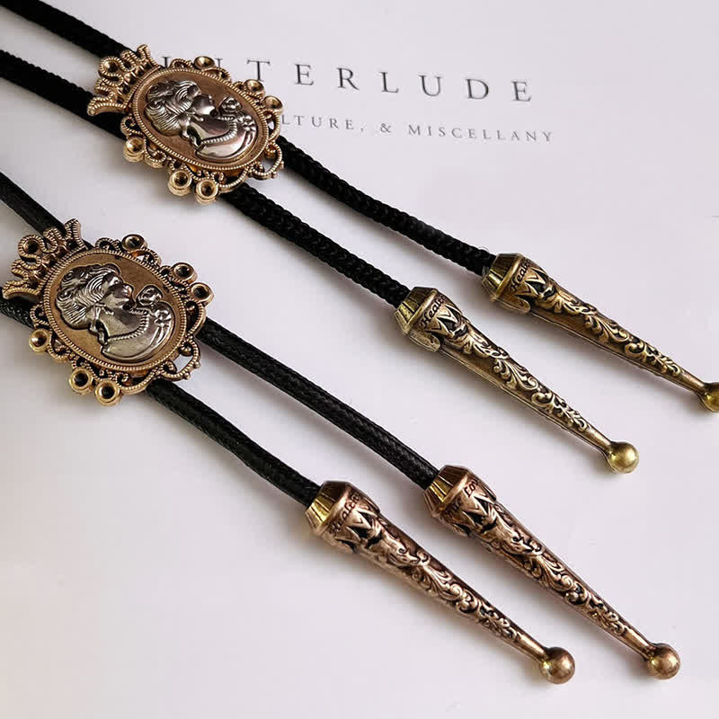 Pendentif tête de cow-boy portrait de beauté Bolo Tie