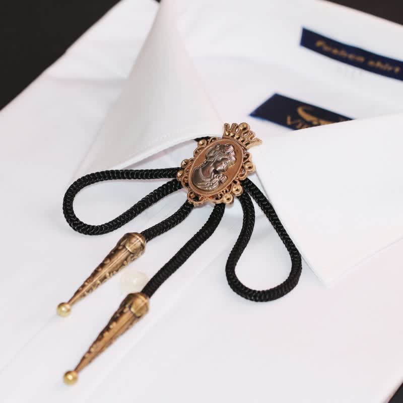 Pendentif tête de cow-boy portrait de beauté Bolo Tie