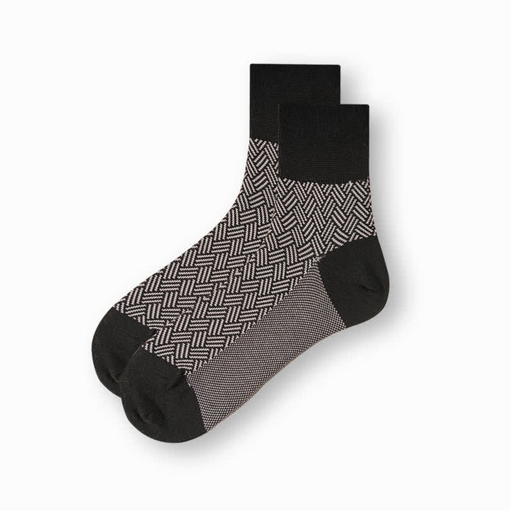 Chaussettes décontractées en coton mercerisé noir et blanc pour hommes