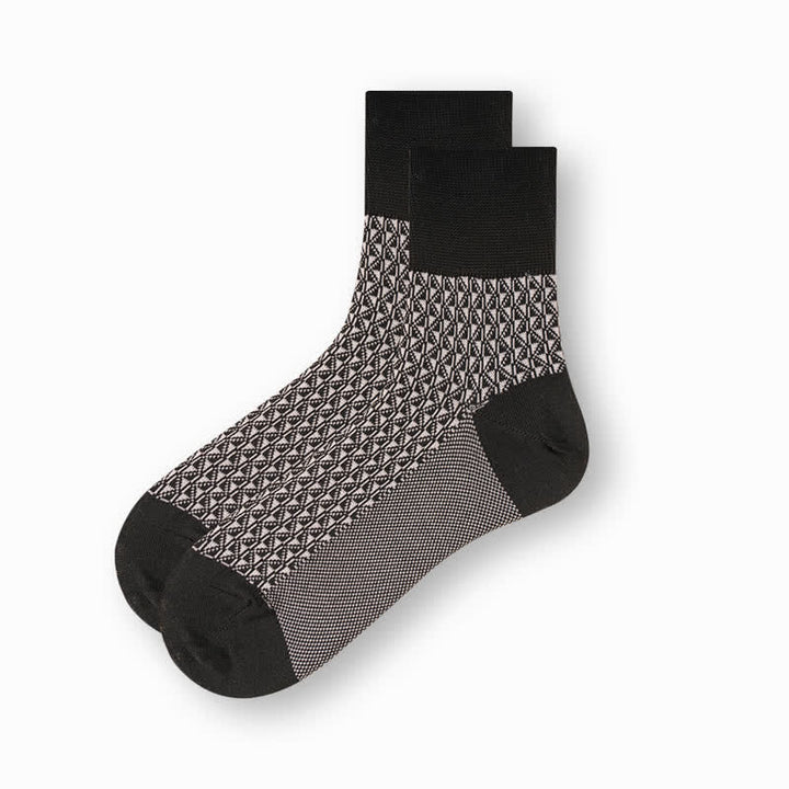 Chaussettes décontractées en coton mercerisé noir et blanc pour hommes