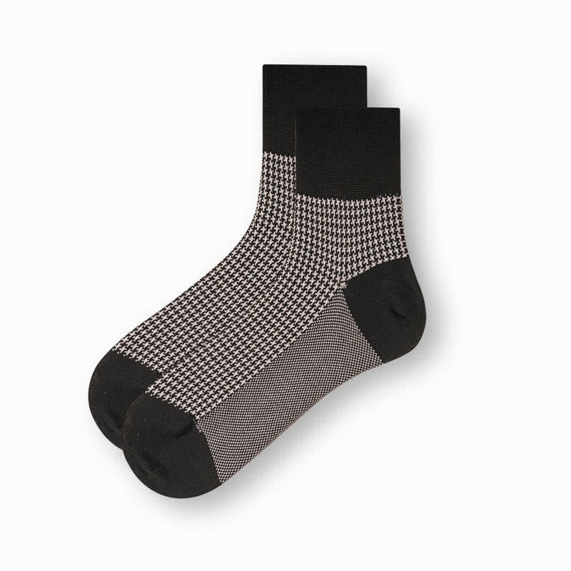 Chaussettes décontractées en coton mercerisé noir et blanc pour hommes