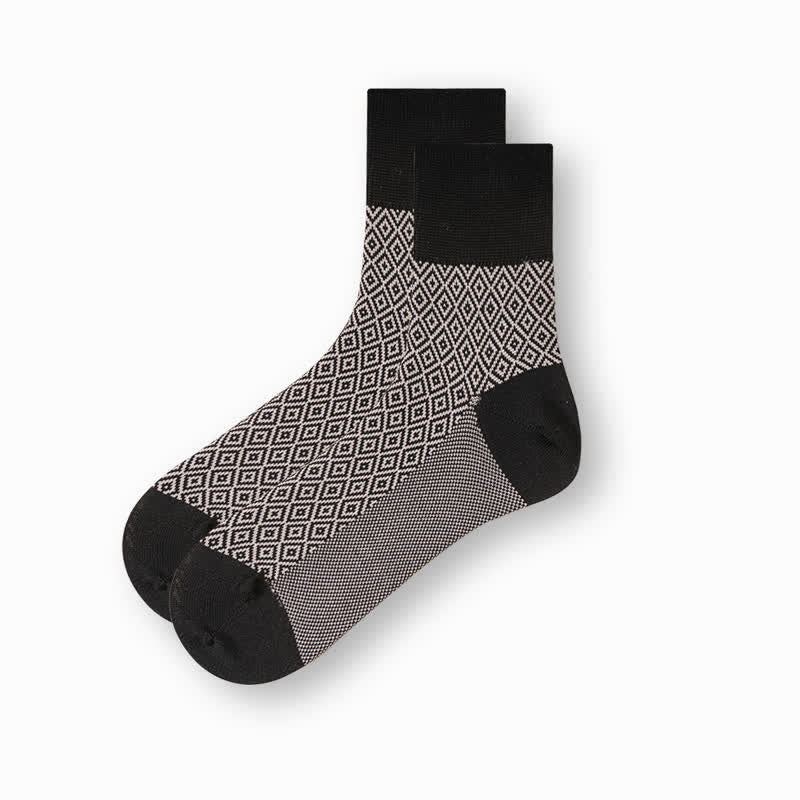 Chaussettes décontractées en coton mercerisé noir et blanc pour hommes