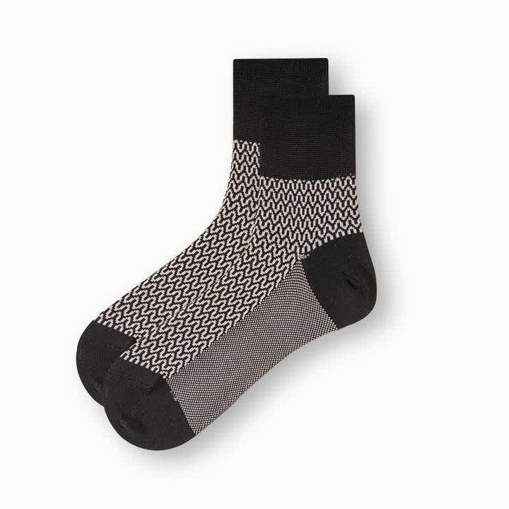 Chaussettes décontractées en coton mercerisé noir et blanc pour hommes