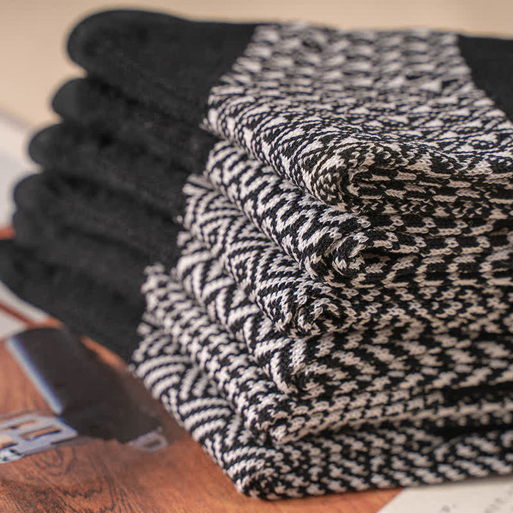 Chaussettes décontractées en coton mercerisé noir et blanc pour hommes