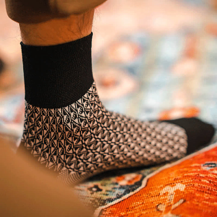 Chaussettes décontractées en coton mercerisé noir et blanc pour hommes