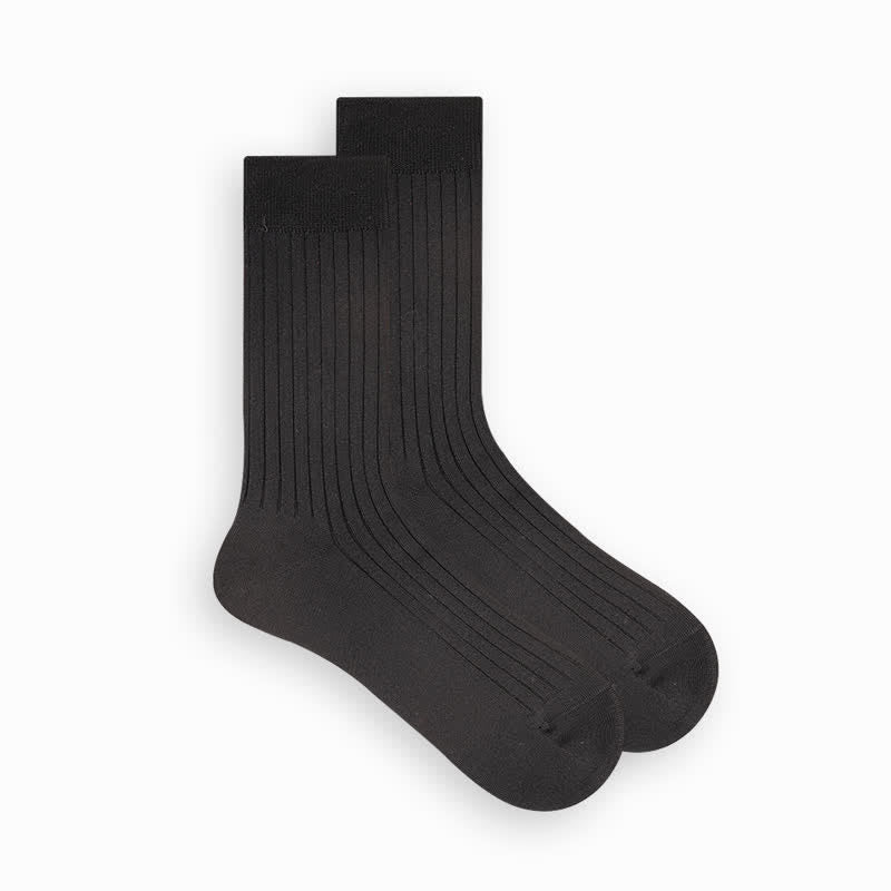Chaussettes d'affaires simples en coton de couleur unie pour hommes