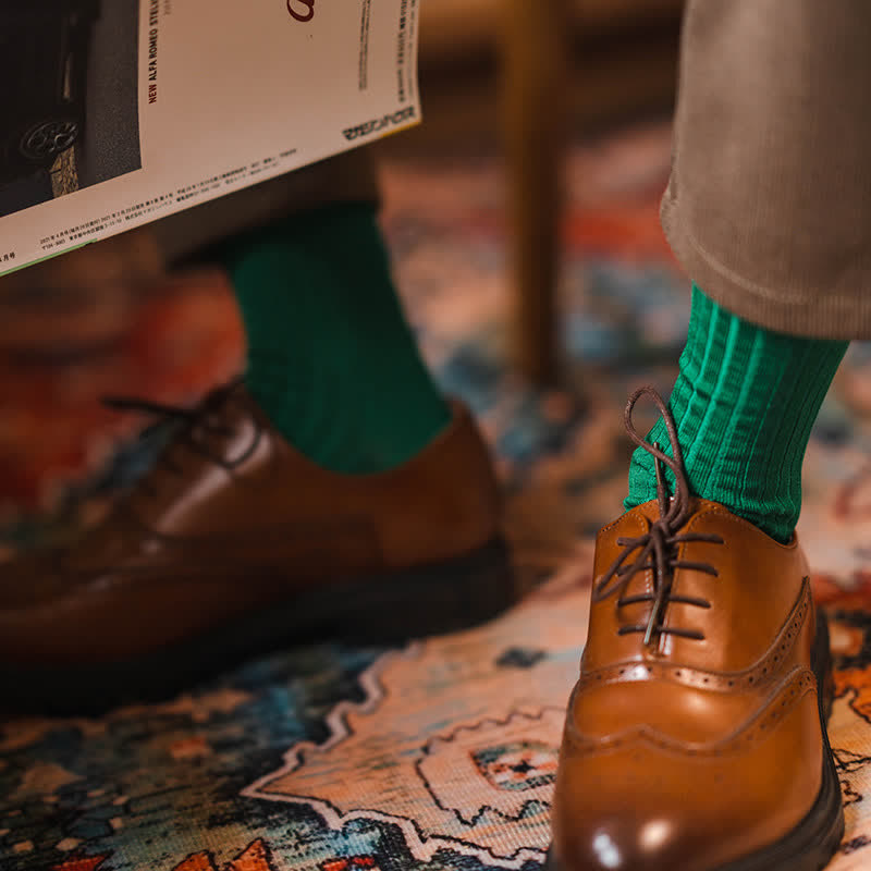 Chaussettes d'affaires simples en coton de couleur unie pour hommes