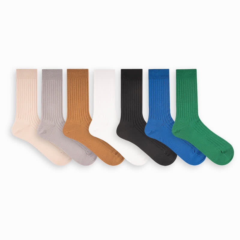 Chaussettes d'affaires simples en coton de couleur unie pour hommes