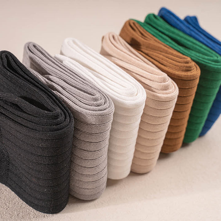 Chaussettes d'affaires simples en coton de couleur unie pour hommes