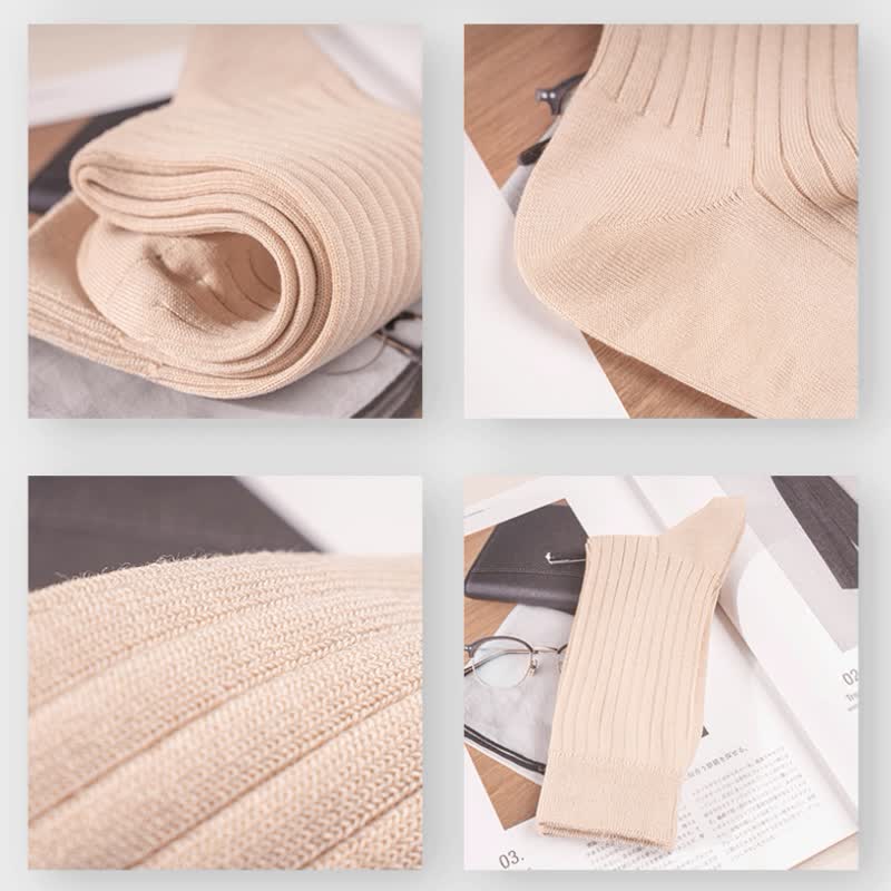 Chaussettes d'affaires simples en coton de couleur unie pour hommes
