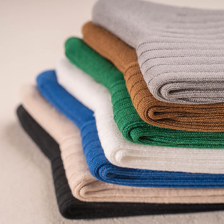 Chaussettes d'affaires simples en coton de couleur unie pour hommes