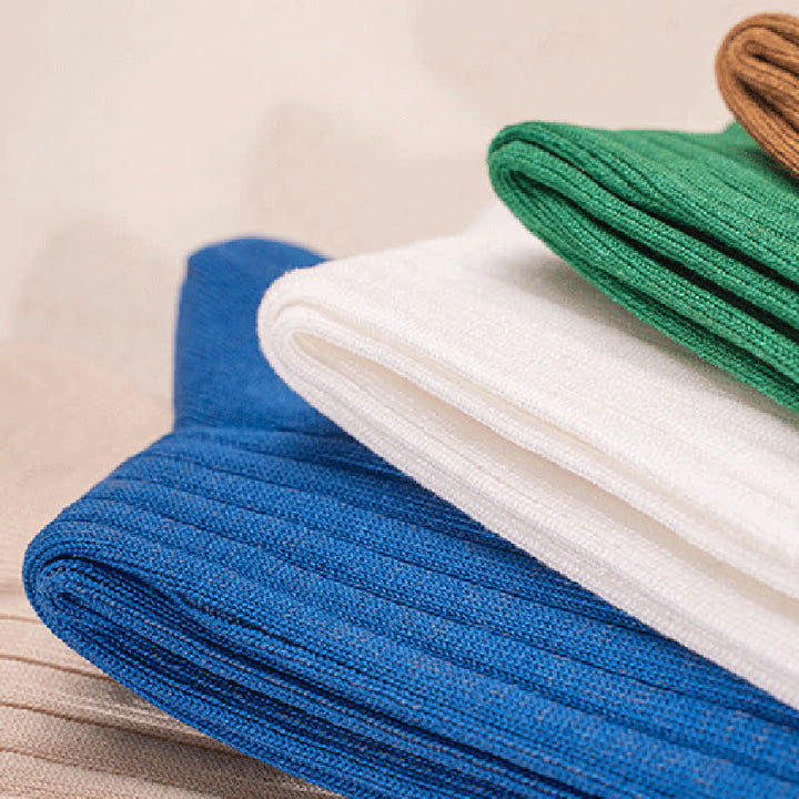 Chaussettes d'affaires simples en coton de couleur unie pour hommes