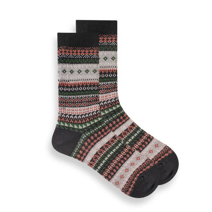 Chaussettes à rayures ethniques de style national rétro
