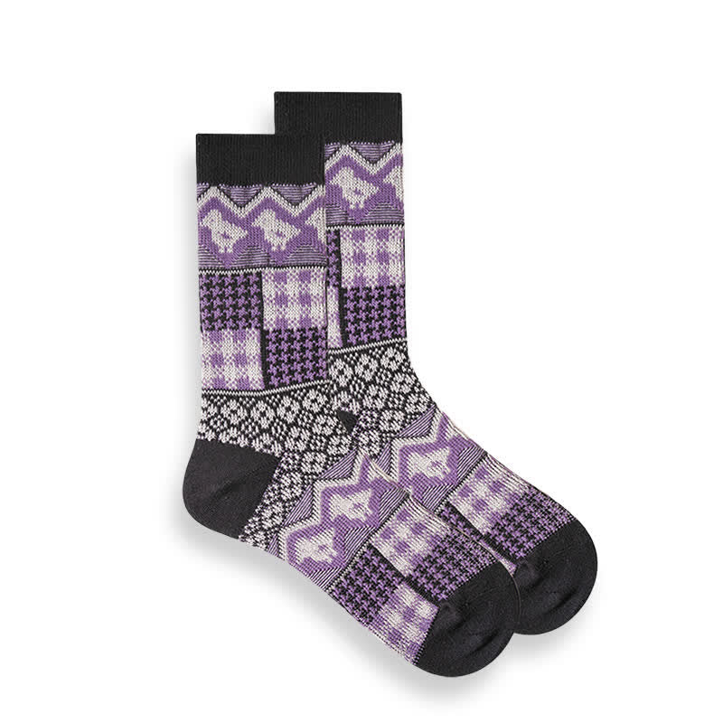 Chaussettes à rayures ethniques de style national rétro