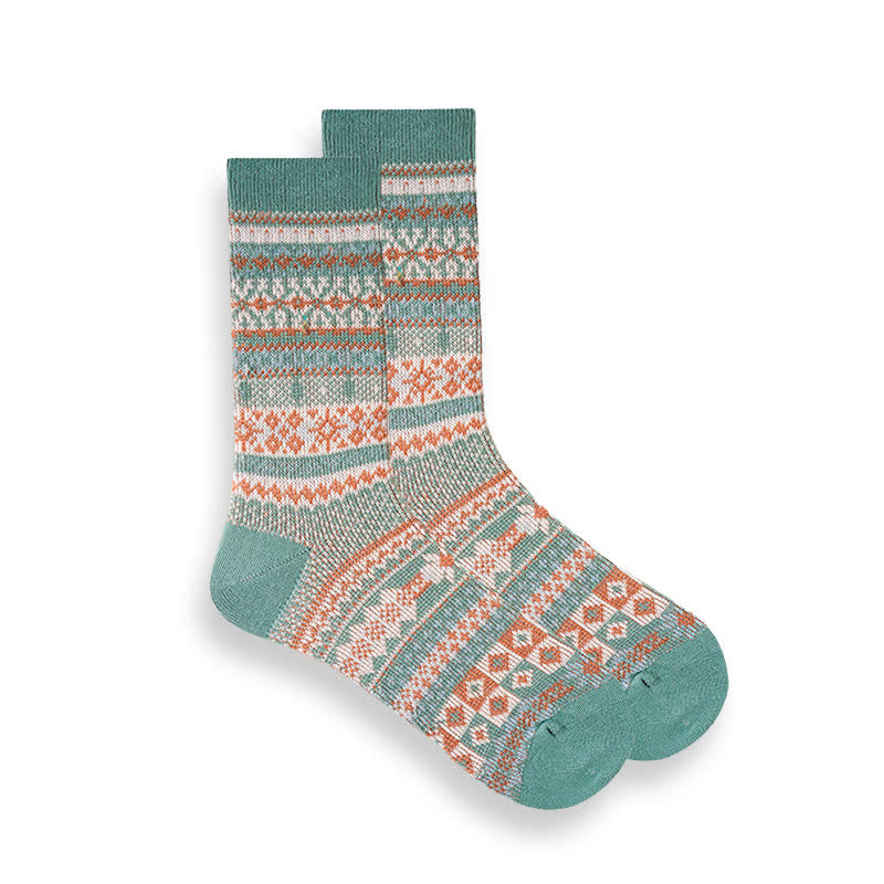 Chaussettes à rayures ethniques de style national rétro