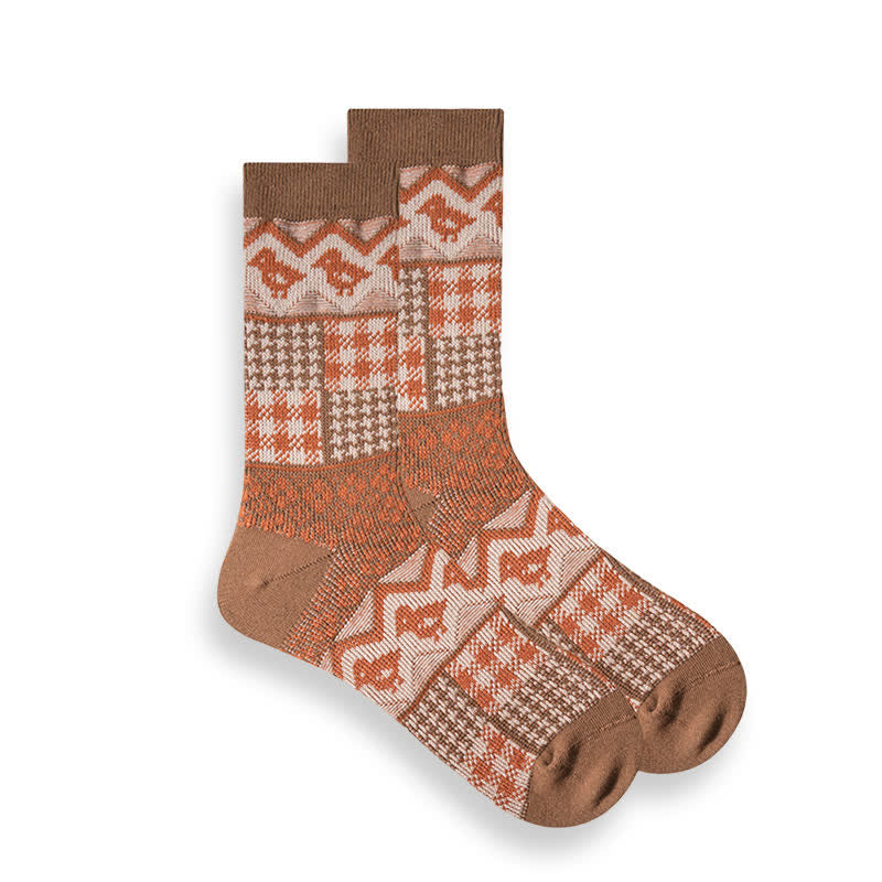 Chaussettes à rayures ethniques de style national rétro