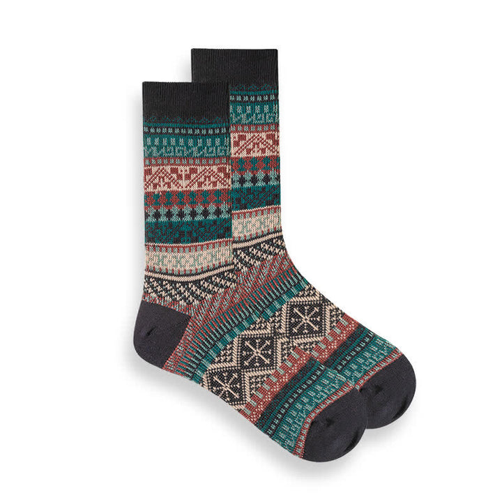 Chaussettes à rayures ethniques de style national rétro