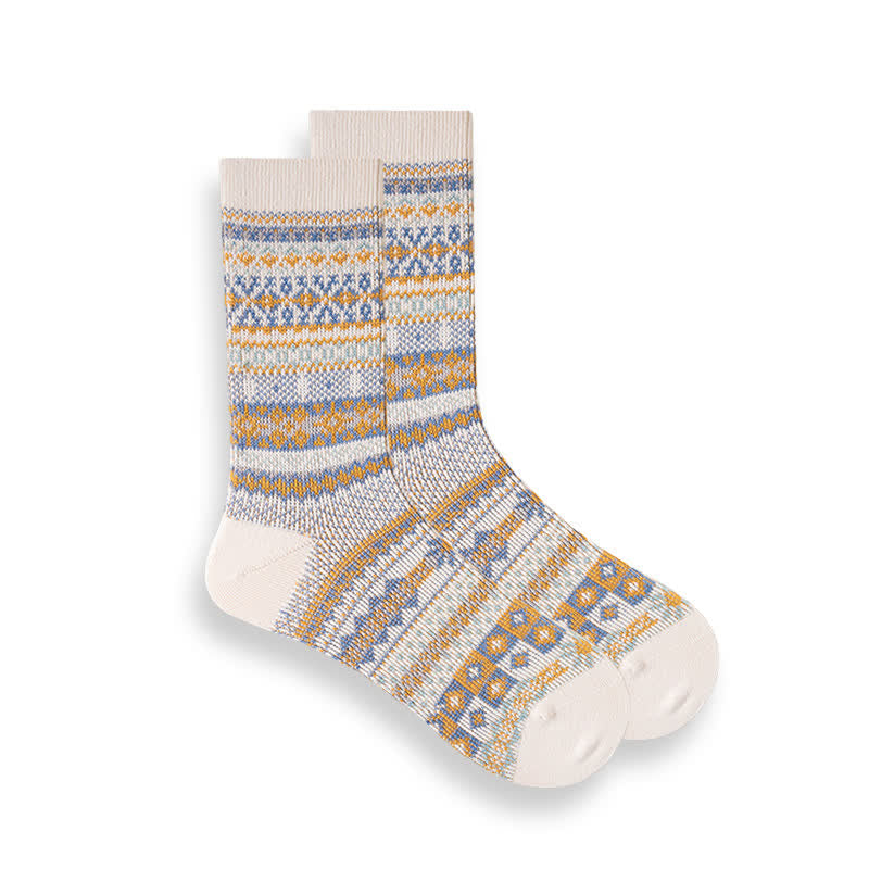 Chaussettes à rayures ethniques de style national rétro
