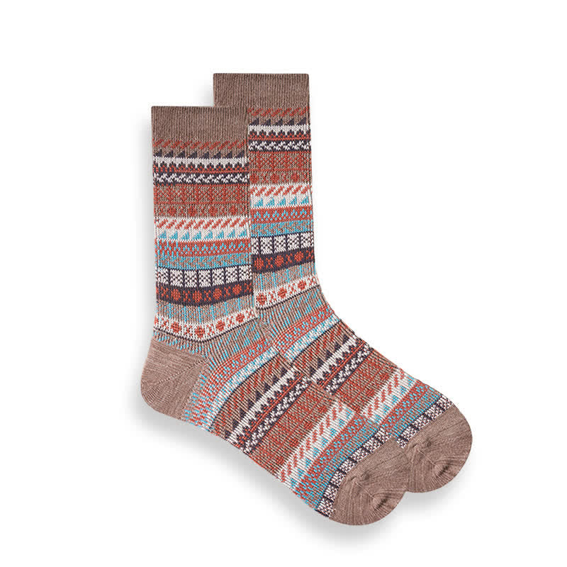 Chaussettes à rayures ethniques de style national rétro