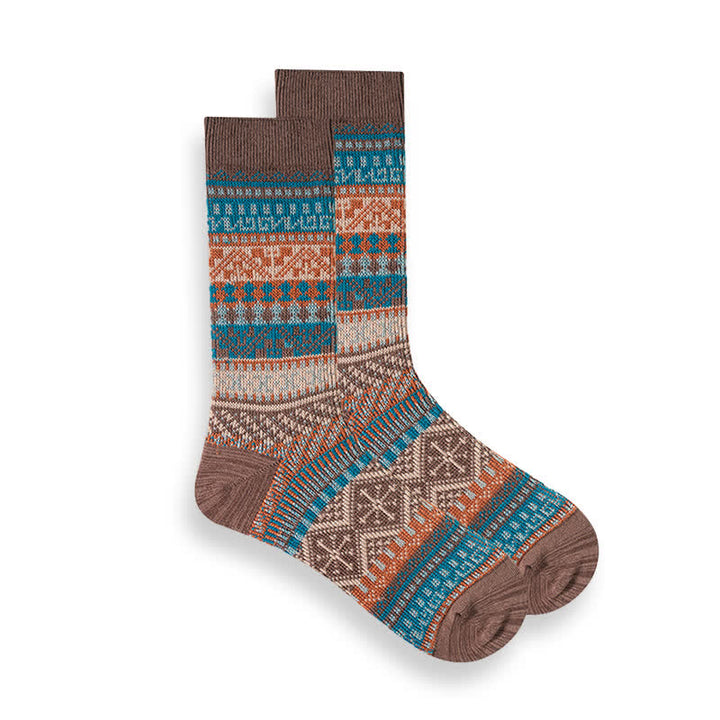 Chaussettes à rayures ethniques de style national rétro