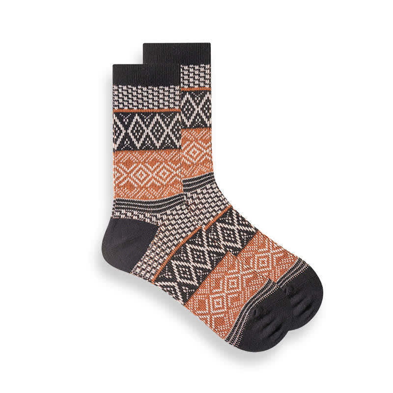 Chaussettes à rayures ethniques de style national rétro