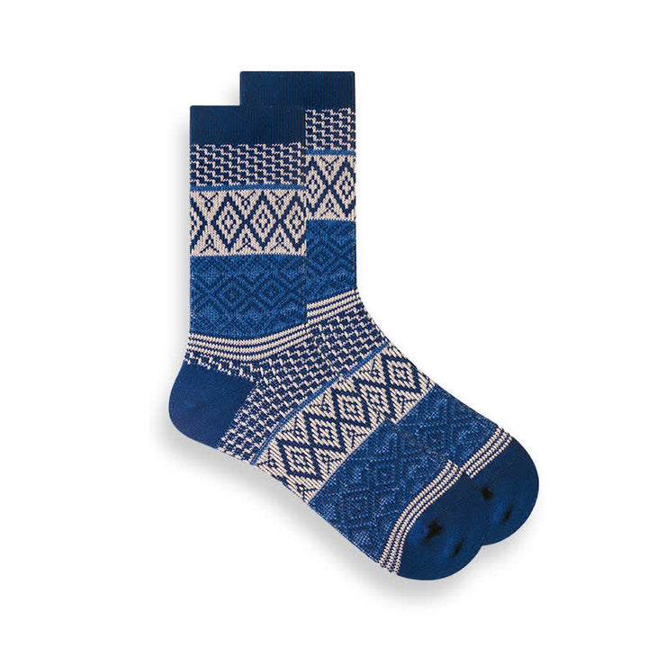 Chaussettes à rayures ethniques de style national rétro