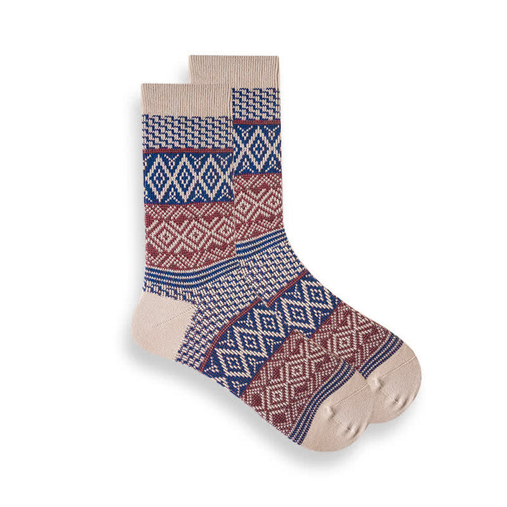Chaussettes à rayures ethniques de style national rétro