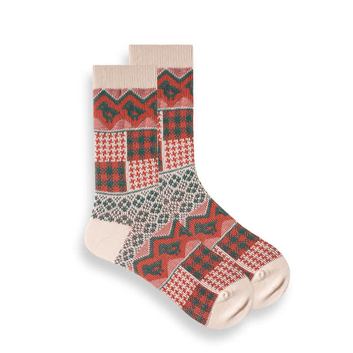 Chaussettes à rayures ethniques de style national rétro