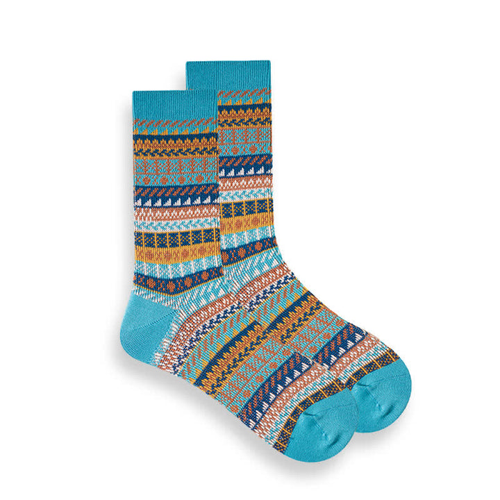 Chaussettes à rayures ethniques de style national rétro
