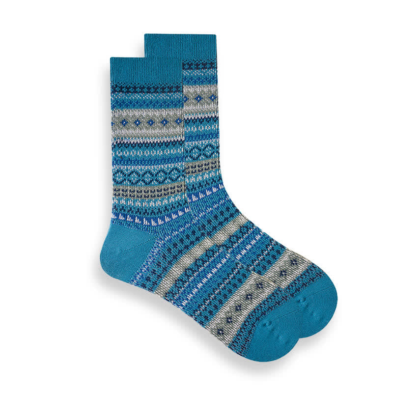 Chaussettes à rayures ethniques de style national rétro
