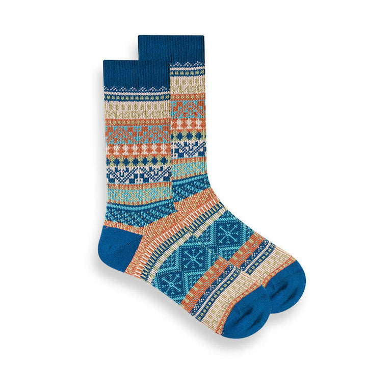Chaussettes à rayures ethniques de style national rétro