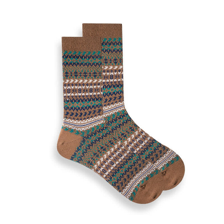 Chaussettes à rayures ethniques de style national rétro