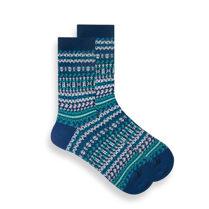Chaussettes à rayures ethniques de style national rétro