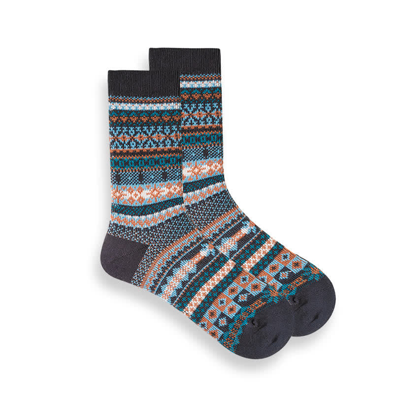 Chaussettes à rayures ethniques de style national rétro