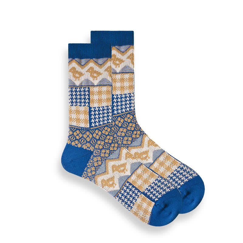 Chaussettes à rayures ethniques de style national rétro