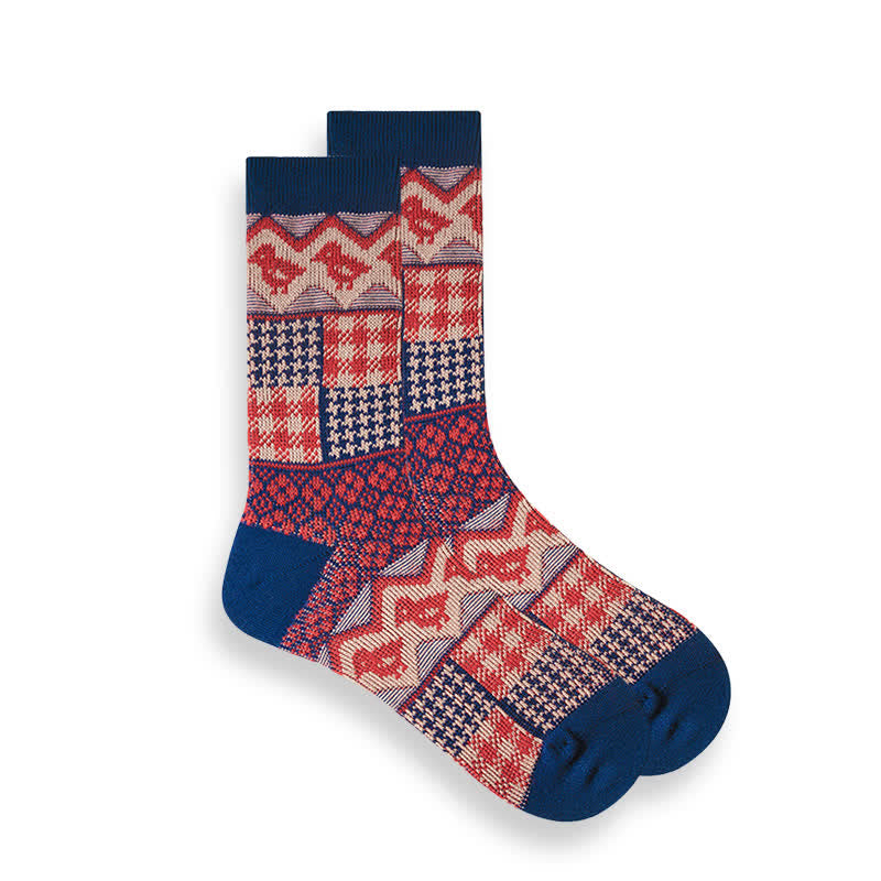 Chaussettes à rayures ethniques de style national rétro