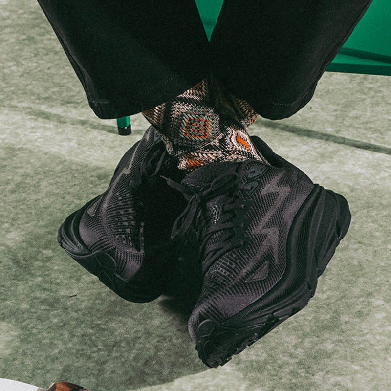 Chaussettes en coton à motif de diamants en mosaïque tendance et amusante