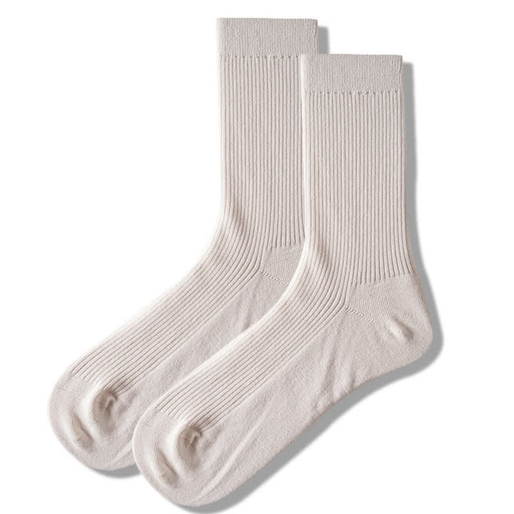 Chaussettes confortables en coton tricoté de couleur unie pour hommes