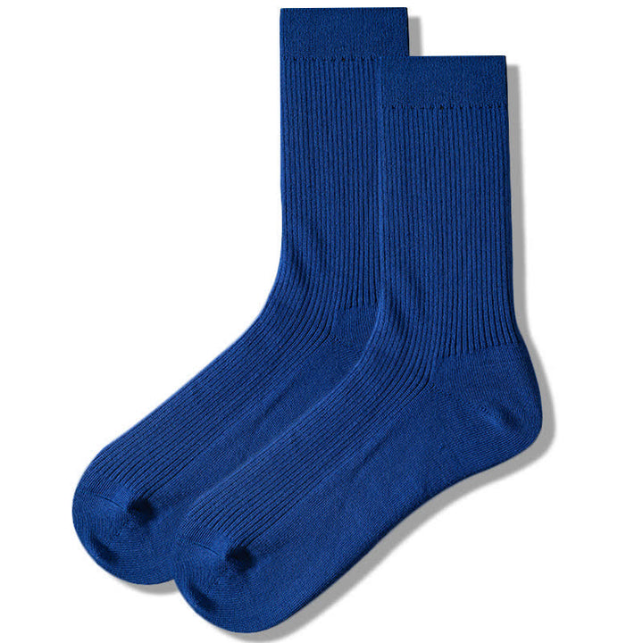 Chaussettes confortables en coton tricoté de couleur unie pour hommes