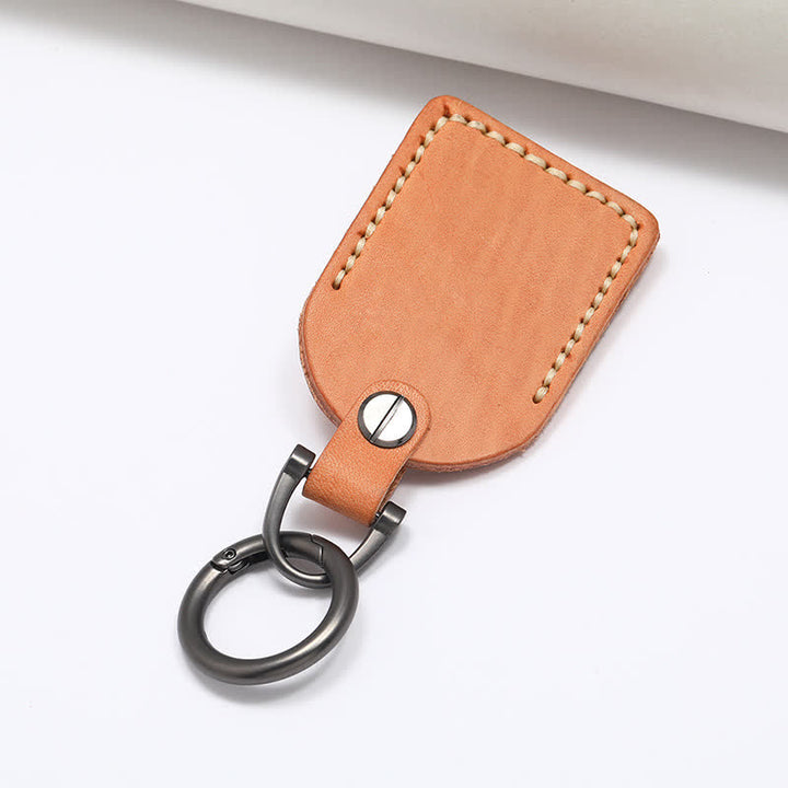 Charmant porte-clés en cuir turquoise à motif de fleurs bohèmes