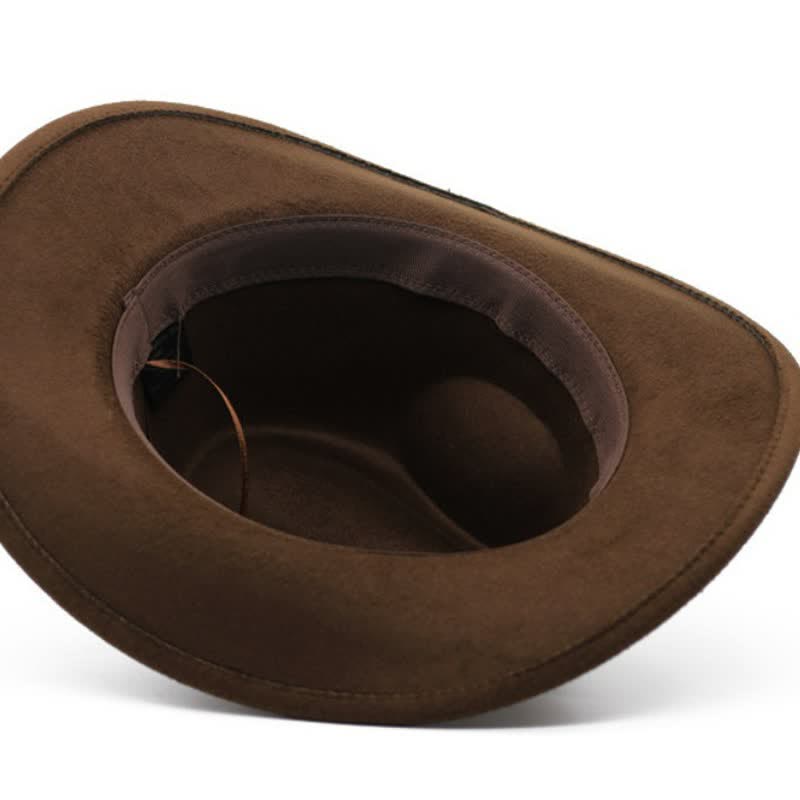 Chapeau de cowboy en feutre avec tête de bœuf sauvage de l'Ouest