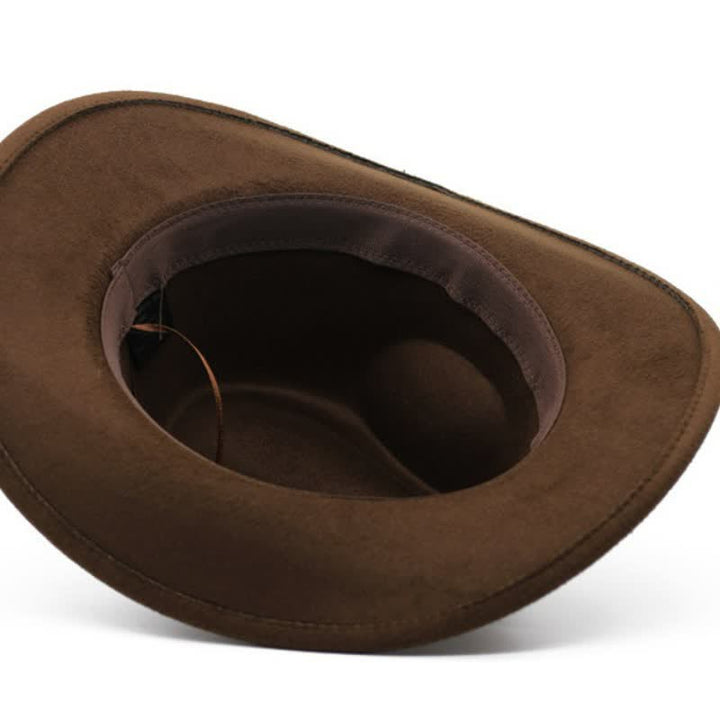 Chapeau de cowboy en feutre avec tête de bœuf sauvage de l'Ouest