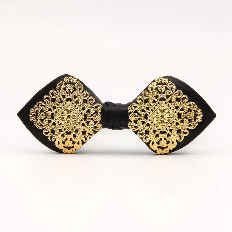 Nœud papillon pointu en métal doré à motif Palace pour homme