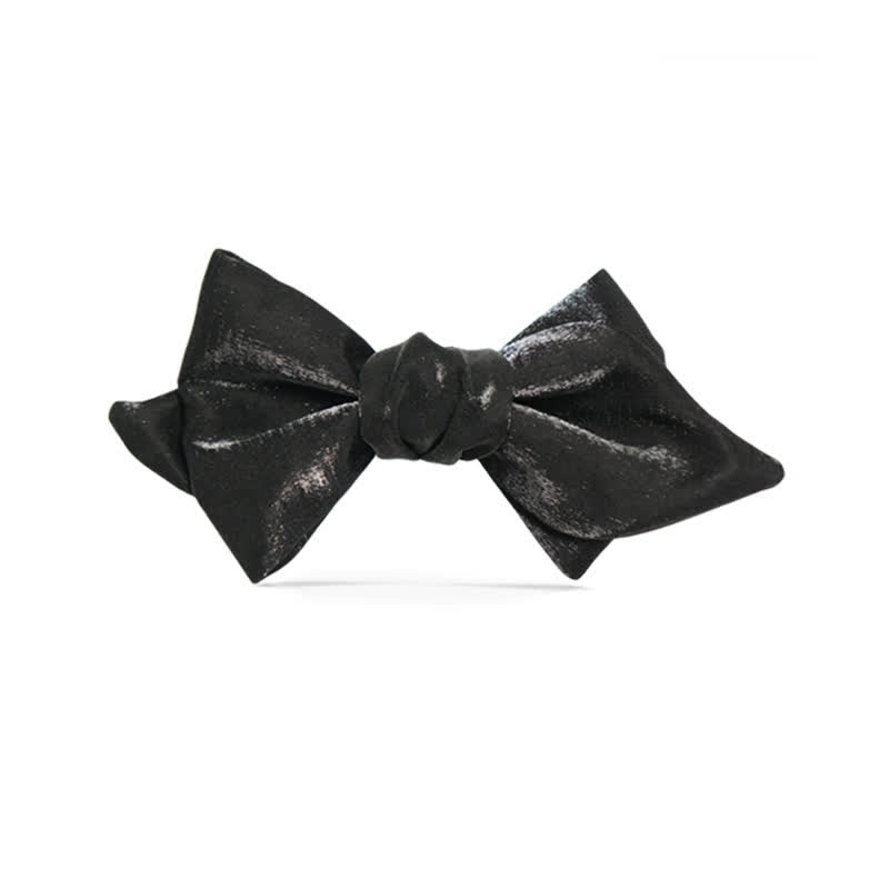 Nœud papillon noir brillant en forme de barbe ludique pour homme